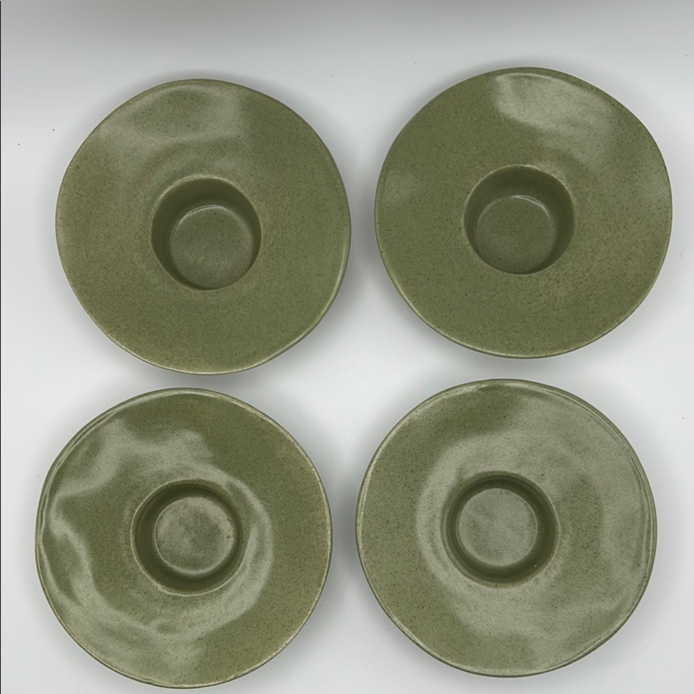 Mikasa Palomino Green 4 Votive Candle Set Unused With Box